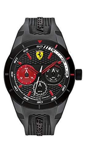 Orologio da Uomo al quarzo e cinturino in sillicone nero, Scuderia Ferrari 0830439