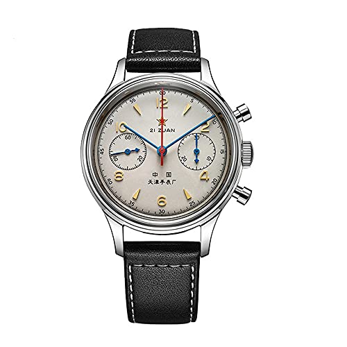 Seagull Orologio da polso meccanico da uomo 1963 originale aviazione cronografo pilota orologio meccanico (nero)