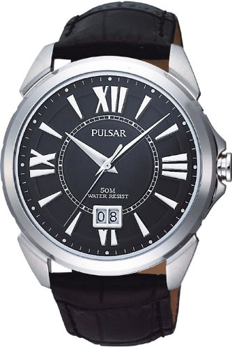 Pulsar PQ5005X1 - Orologio da polso da uomo, cinturino in pelle colore nero
