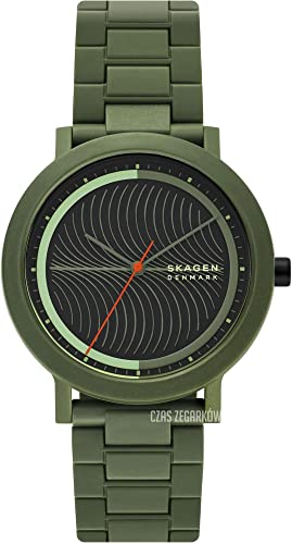 Skagen Orologio Al quarzo Uomo, misura cassa 41.00mm con quadrante Verde Analogico e cinturino Verde in Resina SKW6771