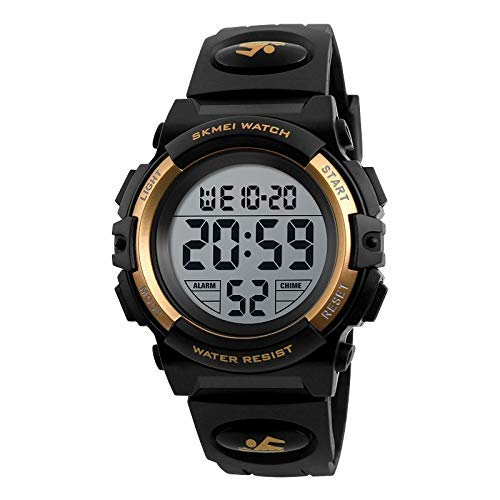 Orologio sportivo da uomo nero per esterni militare digitale in silicone semplice orologio da polso impermeabile cronografo