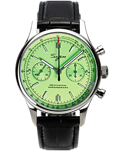 Sugess SUCHP002K quadrante verde 40 MM oro cigno collo cronografo Pliot Crono Seagull ST1901 movimento zaffiro cristallo orologio da uomo 1963