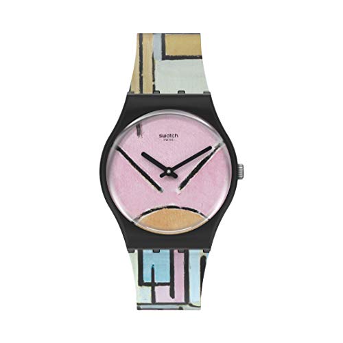 Swatch Gent - Cinturino in silicone al quarzo standard, rosa, 16 orologio casual (modello: GZ350)