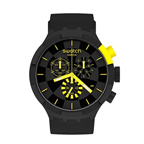 Swatch cinturino in silicone al quarzo, nero, 20 orologio casual (modello: SB02B403)