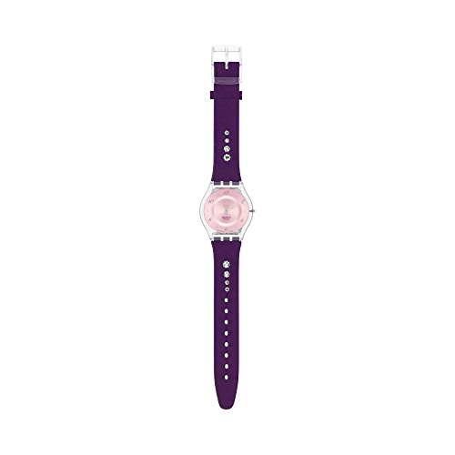 Swatch SFK 278 - Orologio da polso da donna, cinturino in pelle colore violetto