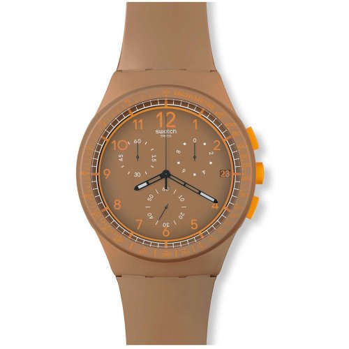 Swatch SUSC400 - Orologio da polso, caucciú, colore: marrone