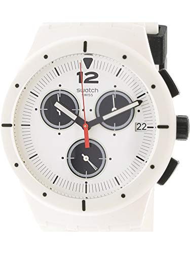 Swatch Orologio cronografo al Quarzo Unisex-Adulto con Cinturino in Silicone SUSW406