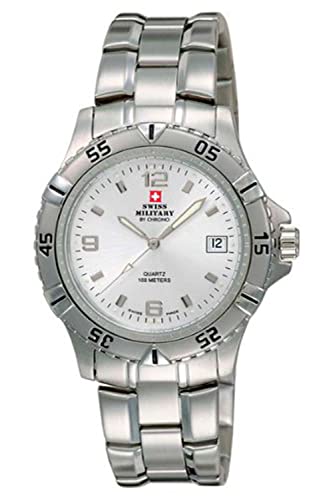 Swiss military chrono orologio Uomo Analogico Al quarzo con cinturino in Acciaio INOX SM34010.02