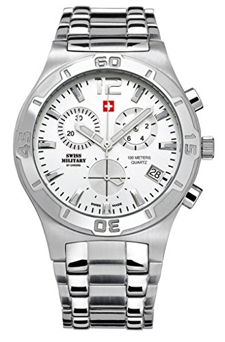 Swiss military orologio Uomo Analogico Al quarzo con cinturino in Acciaio INOX SM34015.02