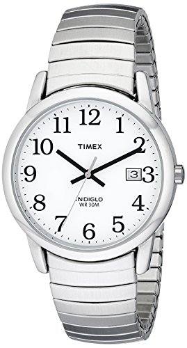 Timex Orologio da uomo Easy Reader 35mm Data, Tonalità argento, misura unica, Orologio al quarzo