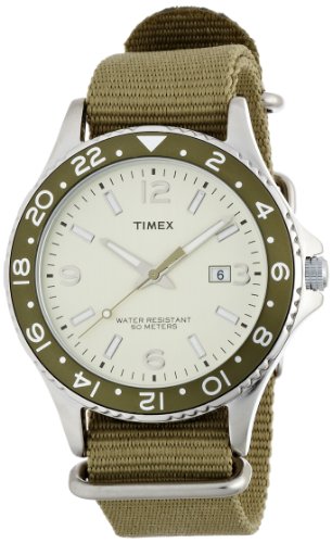 Timex Classic T2P035PF Orologio Analogico da Polso da Uomo, Nylon, Verde