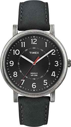 Timex T2P219PF Orologio da Polso, Quadrante Analogico da Uomo, Cinturino in Pelle, Colore Nero