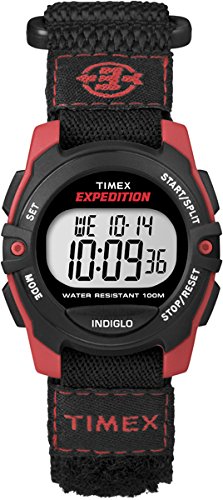 Timex-Orologio digitale Unisex, con Display LCD digitale e cinturino in Nylon, T49956, colore: nero