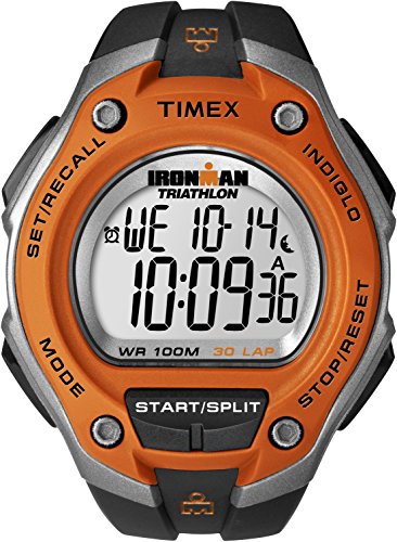 Timex T5K529SU Orologio da Polso, Quadrante Digitale da Uomo, Cinturino in Resina, Nero/Arancione