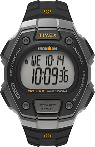 Timex T5K821 Orologio da Polso, Quadrante Digitale Unisex, Cinturino in Resina, Nero/Grigio