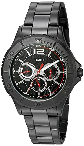 Timex TW2P87700 Orologio da Polso, Cronografo da Uomo, Cinturino in Acciaio Inox, Nero/Grigio Scuro