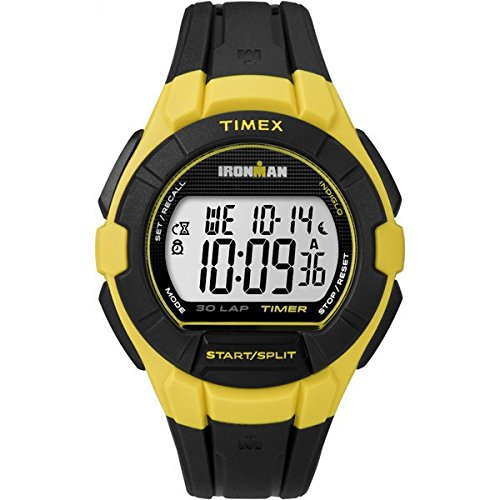 Timex IRM 30 LAP – Orologio da polso, da uomo, in resina, nero, giallo, resina, nero