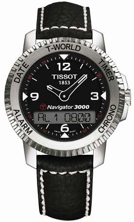 Orologio uomo da polso in acciaio Tissot T-Tactile Navigator 3000 T96.1.428.52