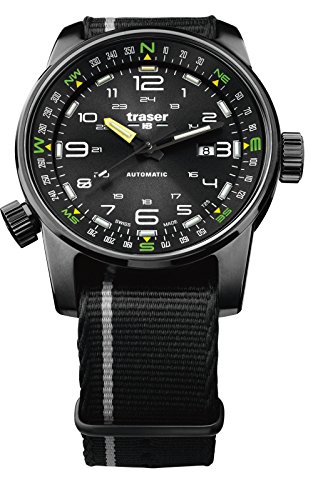 Traser, orologio Pathfinder P68, con movimento automatico e cinturino Nato, di colore nero