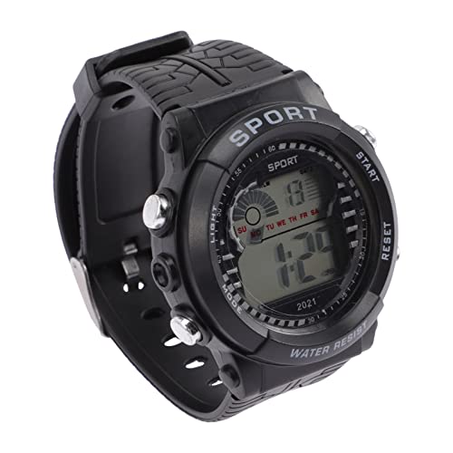 UKCOCO Digital Sports Watch Waterproof LED Watch Watch Timer Alarm Modalità Alarming Orologio per Uomini Donne Black