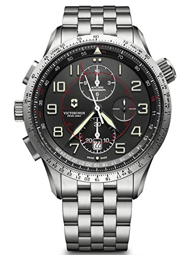 Victorinox Uomo Airboss Mach 9 Black Edition - Orologio cronografo automatico in acciaio inossidabile fabbricato in Svizzera 241722