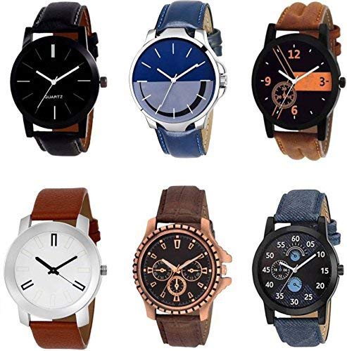 Watch City Confezione da 6 orologi analogici multicolori per uomini e ragazzi