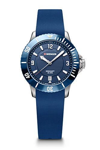 Wenger Seaforce Small - 35mm, quadrante blu, cinturino in acciaio per orologio da uomo