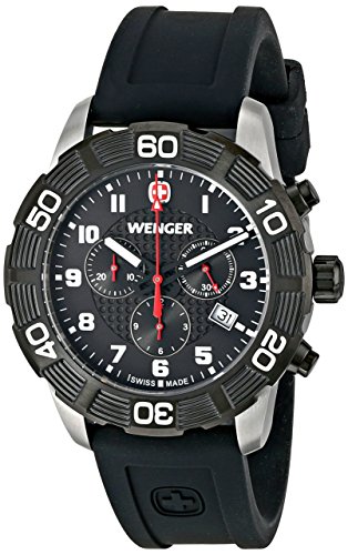Wenger 010853104 - Orologio da polso, uomo, silicone, colore: nero