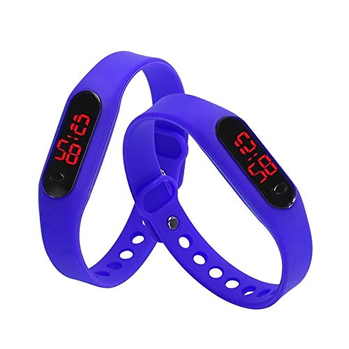 Orologio LED sportivo delicato in gomma, da donna, con data, cinturino per uomo digitale al polso (blu scuro)
