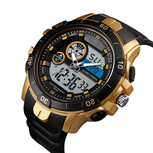Yolispa Orologio sportivo da uomo digitale orologio da polso alla moda impermeabile con cronometro retroilluminato sveglia