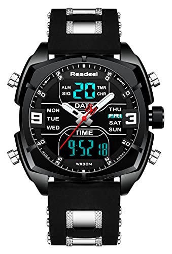 Youwen Orologio da polso da uomo multifunzione sportivo militare Dual Time LED digitale al quarzo impermeabile cronografo orologio da polso Cruz V2 Fresh Foam