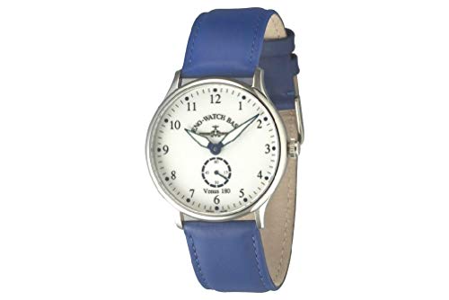 Zeno-Watch Orologio Uomo - Flatline Venus 180 white+blue - Limited Edition - 6682-6-i24