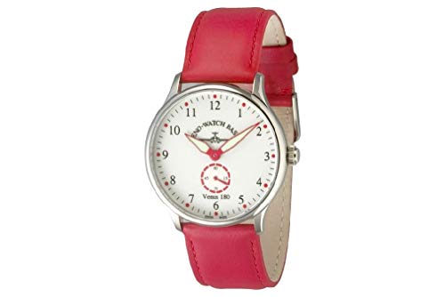 Zeno-Watch Orologio Uomo - Flatline Venus 180 white+red - Limited Edition - 6682-6-i27