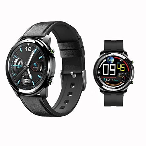 AAN Mercury M21 – Smart Watch – Additional Strap, CE, FCC, ROHS, GPS, Fitness Measurement (Heart Rate/Blood Pressure/Oxygen), Waterproof IP67, Bluetooth 5.0 (Black-Black)