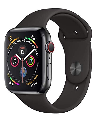 Apple Watch Series 4 44mm (GPS + Cellular) - Cassa In Acciaio Inossidabile Color Grigio Siderale Con Nero Cinturino Sport (Ricondizionato)