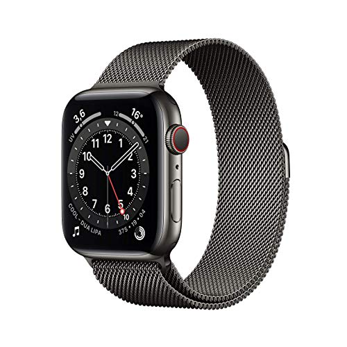 Apple Watch Series 6 (GPS + Cellular, 44 mm) Cassa in acciaio inossidabile color grafite con Loop Cassa in maglia milanese color grafite