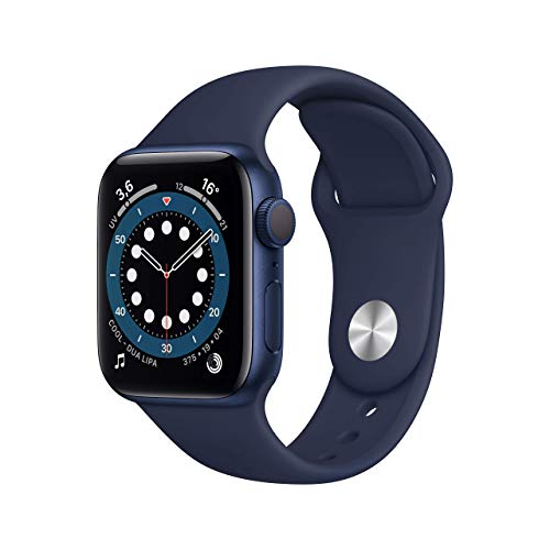 Apple Watch Series 6 (GPS, 40 mm) Cassa in alluminio azzurro con Cinturino Sport deep navy