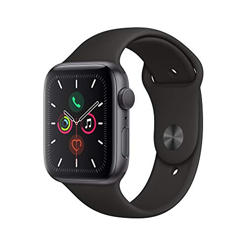 Apple Watch Series 5 (GPS, 44mm) - Case Grigio Siderale in Alluminio con Cinturino Sport Nero (Ricondizionato)