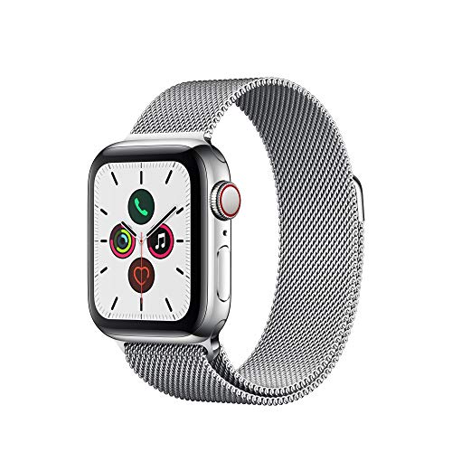 Apple Watch Series 5 (GPS + Cellular, 40 mm) Cassa in Acciaio Inossidabile e Loop in Maglia Milanese