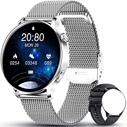 AWSENS Smartwatch Uomo, Orologio Fitness Uomo1,28, Chiamata Bluetooth, Controllo Musica, Cardiofrequenzimetro, Impermeabile IP67, Activity Tracker Contapassi, per Android iOS (Argento)