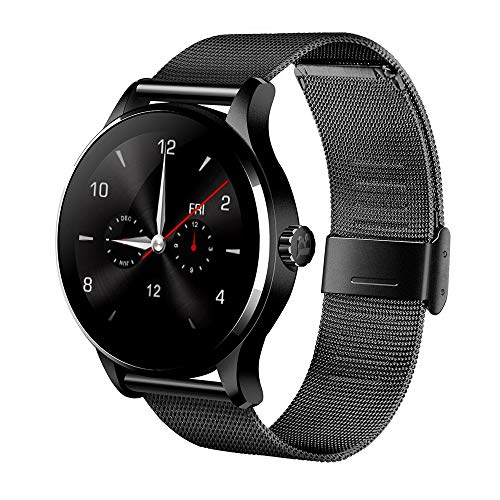 BANAUS, smartwatch B4B B4, con Supporto Bluetooth 4.0, cardiofrequenzimetro, di Colore Nero, Adatto per iPhone 6/6S/7/7S/8/8S/X/Xr/XS/Max/Samsung S6/S7/S8/S9/Note5/Note6/Note7/Note8