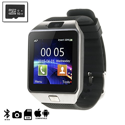 DAM DMIOSN235SD16 - Smartwatch Artemis BT Compatibile con iOS e Android + Micro SD da 16 GB Classe 10, Colore: Argento