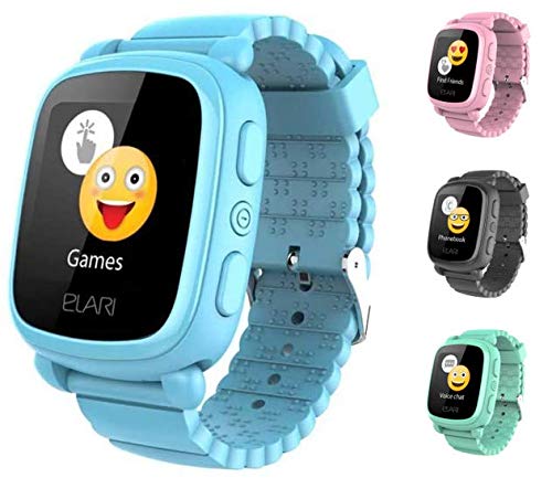 2G SmartWatch per Bambini Orologio GPS Bambini Localizzatore per ragazzi e ragazze, audio chiamate bidirezionali, chat vocale, SOS, giochi - ELARI KidPhone 2 (Blu)