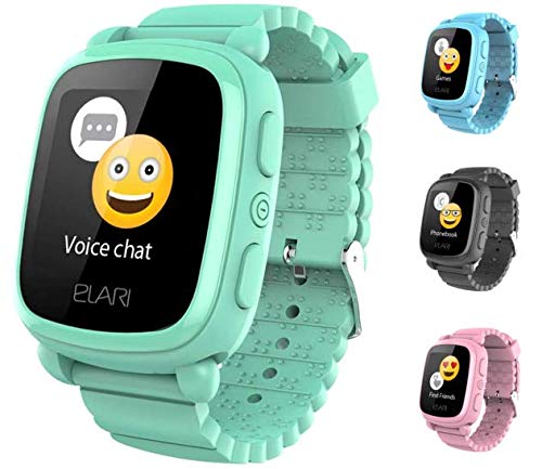 2G SmartWatch per Bambini Orologio GPS Bambini Localizzatore per ragazzi e ragazze, audio chiamate bidirezionali, chat vocale, SOS, giochi - ELARI KidPhone 2 (Verde)