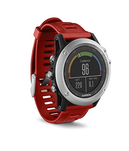 Garmin Fenix 3 Smartwatch GPS Multisport, Display a Colori, Altimetro Barometrico e Bussola Elettronica, Argento/Rosso