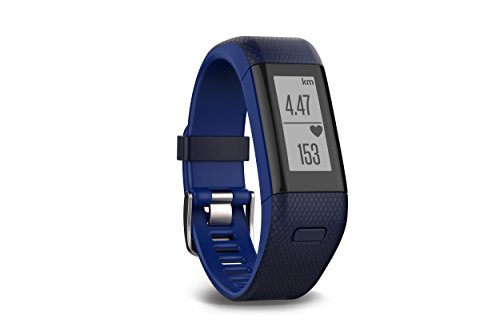 Garmin Vivosmart HR+ Fitness Band GPS con Schermo Touch, Smart Notification e Monitoraggio Cardiaco al Polso, M - L (13.7-18.8 cm), Blu