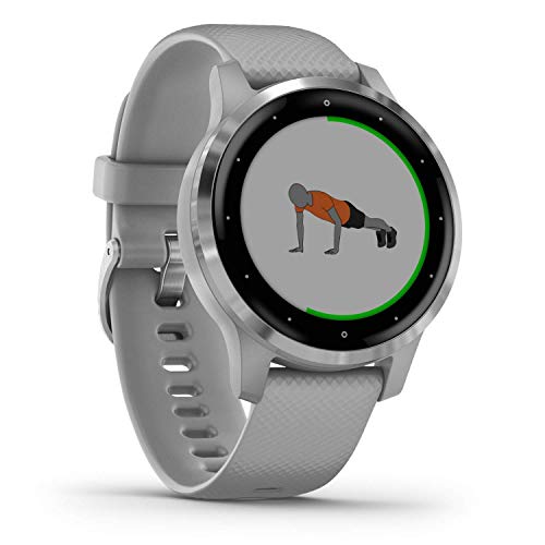 Garmin Vivoactive 4S Smartwatch GPS, Music, Garmin Pay, Wi-Fi, Grigio (Powder Gray / Silver) (Ricondizionato)