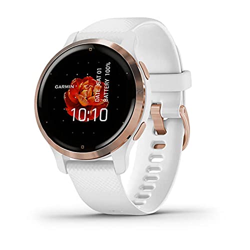 Garmin Venu 2S - Smartwatch per donna, Display AMOLED, 40mm, GPS, Cardio, SpO2, Workout HIIT, Garmin Coach, Garmin Pay, Musica (Rosegold & White)