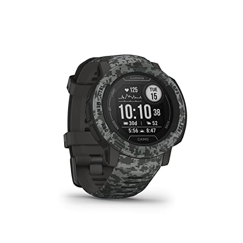 Garmin Instinct 2 - Camo, Smartwatch, 45mm, Rugged design, Autonomia 28 giorni, 30 app multisport, GPS, Cardio, SpO2, Activity Tracker 24/7, Connect IQ (Graphite Camo)