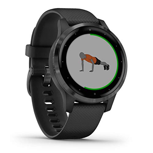 Garmin Vívoactive 4S - Smartwatch fitness GPS sottile e impermeabile con piani di allenamento ed esercizi animati, 20 app sportive, 7 giorni di autonomia, Nero (Black Slate), 40 mm (Ricondizionato)